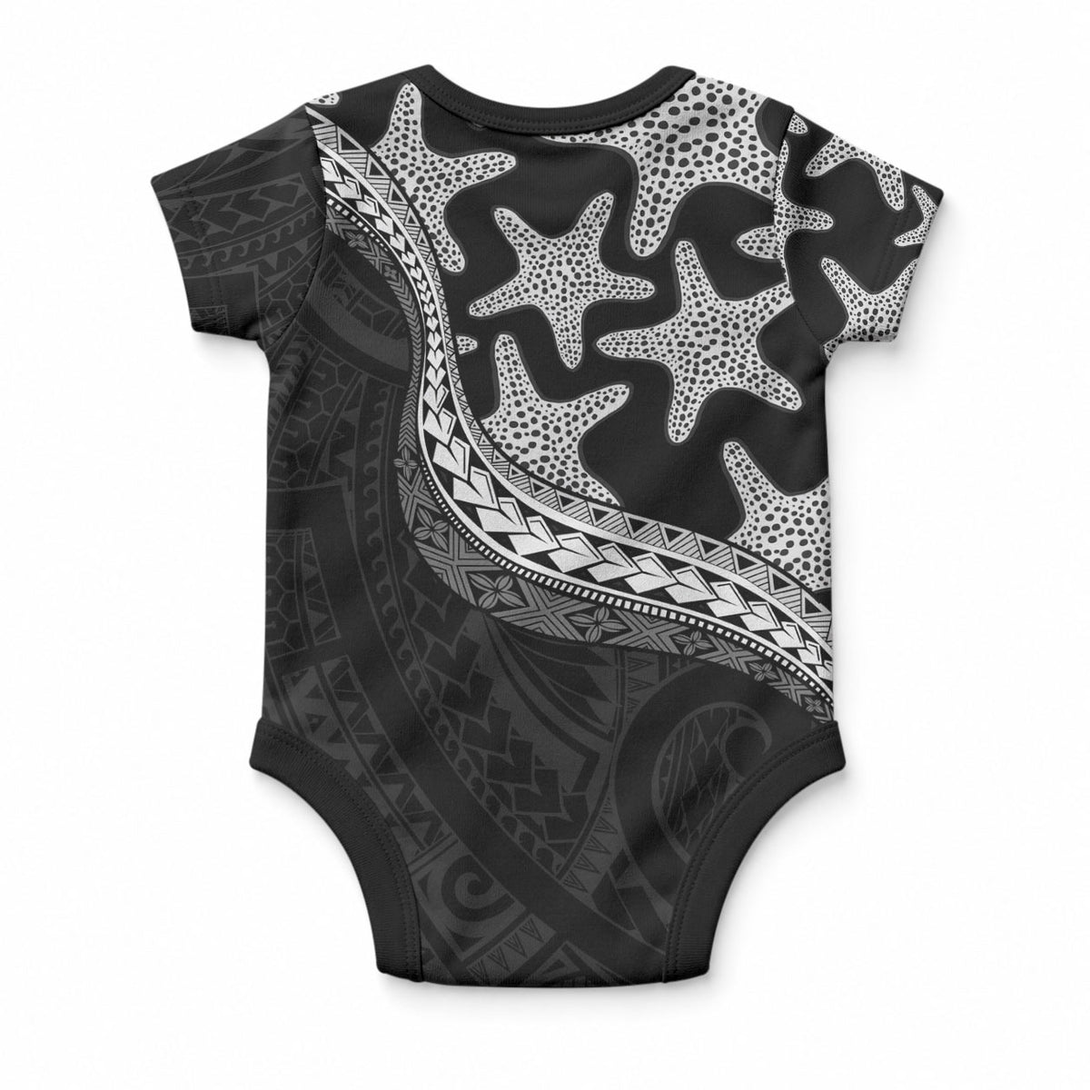 Monotone Polynesian Starfish Unique Pattern Baby Onesie LT01 - Polynesian Pride