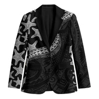 Monotone Polynesian Starfish Unique Pattern Blazer