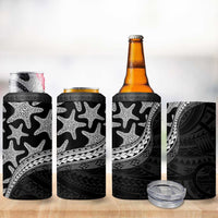 Monotone Polynesian Starfish Unique Pattern 4 in 1 Can Cooler Tumbler