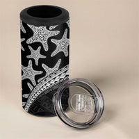 Monotone Polynesian Starfish Unique Pattern 4 in 1 Can Cooler Tumbler