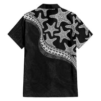 Monotone Polynesian Starfish Unique Pattern Family Matching Mermaid Dress and Hawaiian Shirt