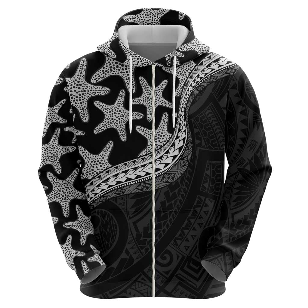 Monotone Polynesian Starfish Unique Pattern Hoodie