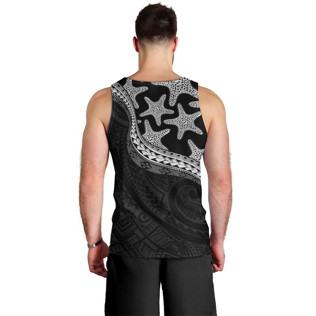 Monotone Polynesian Starfish Unique Pattern Men Tank Top