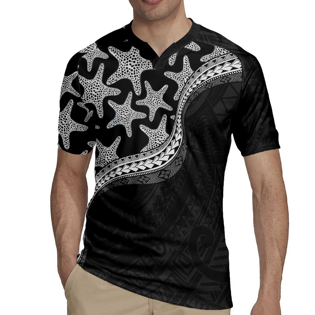 Monotone Polynesian Starfish Unique Pattern Rugby Jersey