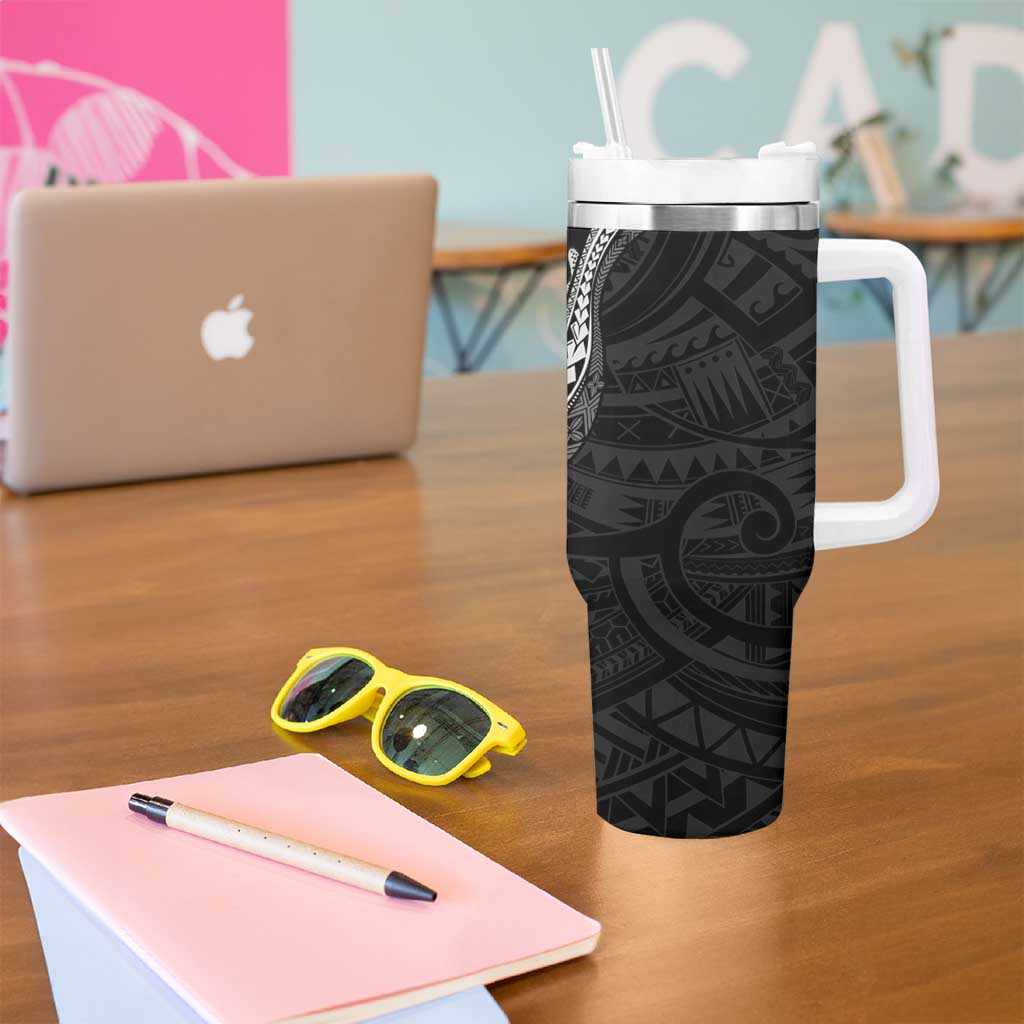 Monotone Polynesian Starfish Unique Pattern Tumbler With Handle