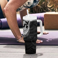 Monotone Polynesian Starfish Unique Pattern Tumbler With Handle