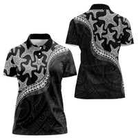 Monotone Polynesian Starfish Unique Pattern Women Polo Shirt