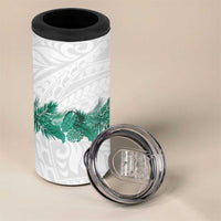 Hawaii Tropical Leaves 4 in 1 Can Cooler Tumbler Polynesian Pattern