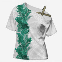 Hawaii Tropical Leaves Cross Shoulder Shirt Polynesian Pattern