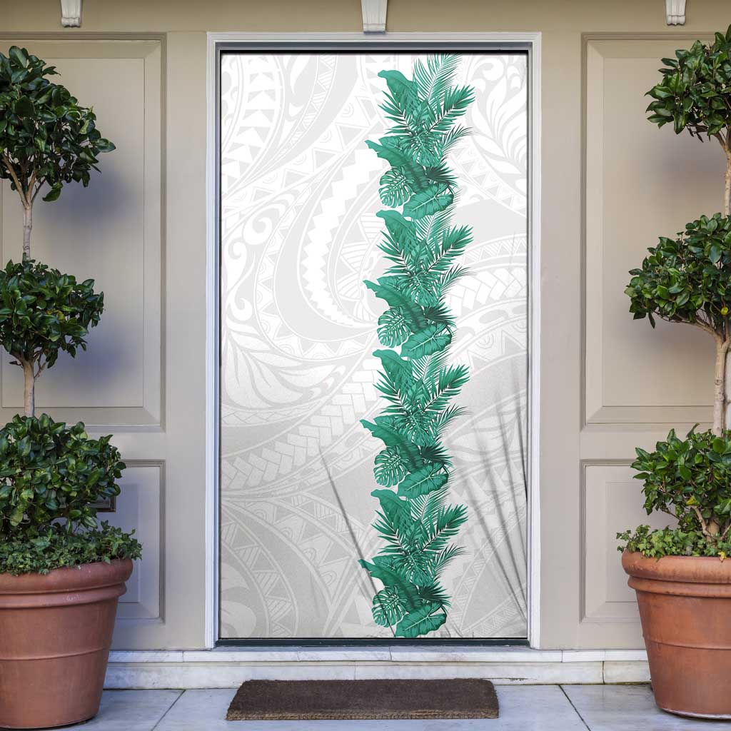 Hawaii Tropical Leaves Door Cover Polynesian Pattern