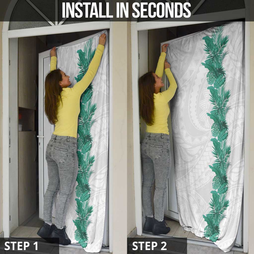 Hawaii Tropical Leaves Door Cover Polynesian Pattern