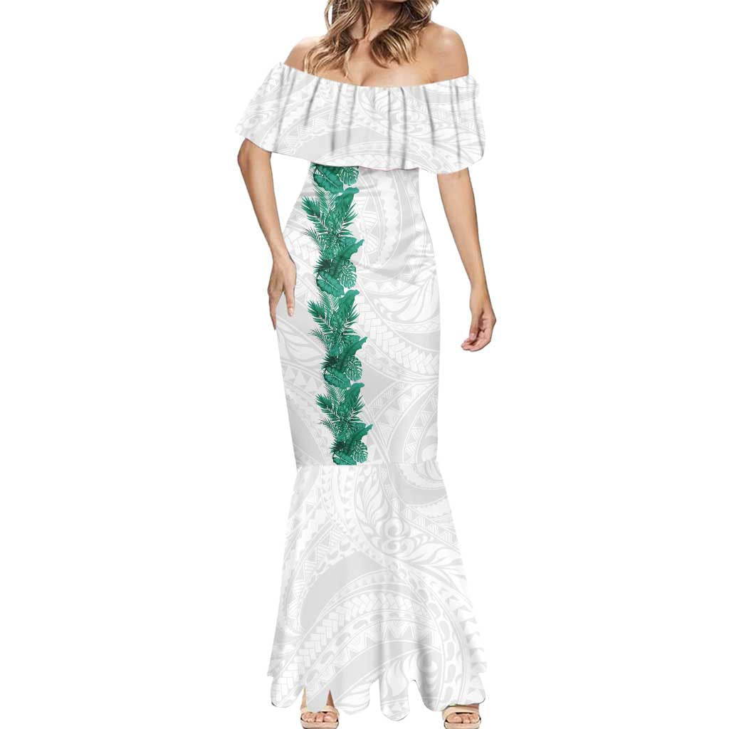 Hawaii Tropical Leaves Mermaid Dress Polynesian Pattern