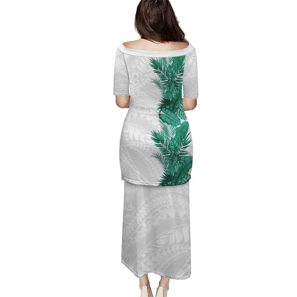 Hawaii Tropical Leaves Puletasi Polynesian Pattern