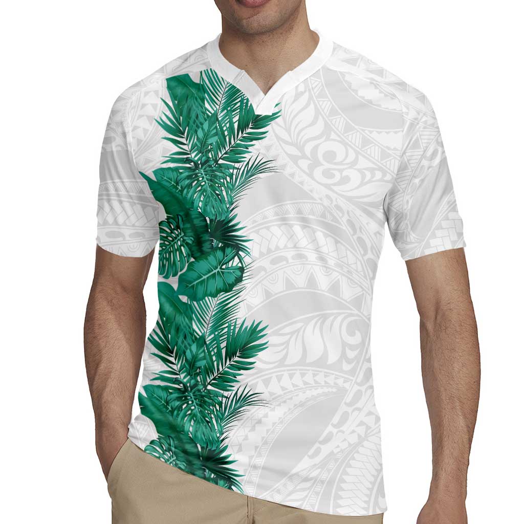 Hawaii Tropical Leaves Rugby Jersey Polynesian Pattern