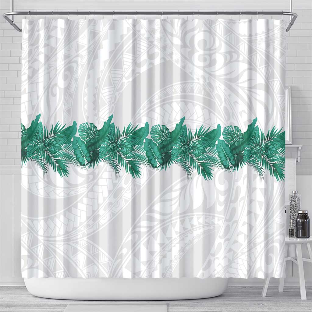 Hawaii Tropical Leaves Shower Curtain Polynesian Pattern