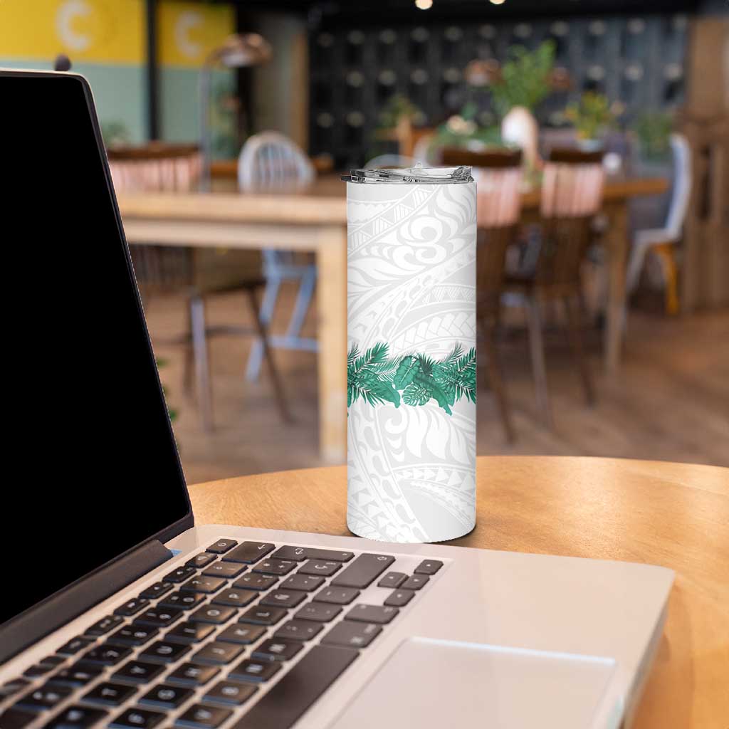 Hawaii Tropical Leaves Skinny Tumbler Polynesian Pattern