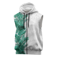 Hawaii Tropical Leaves Sleeveless Zip Hoodie Polynesian Pattern