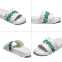 Hawaii Tropical Leaves Slide Sandals Polynesian Pattern