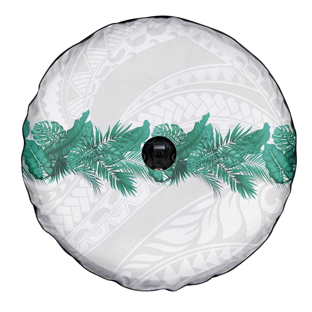 Hawaii Tropical Leaves Spare Tire Cover Polynesian Pattern