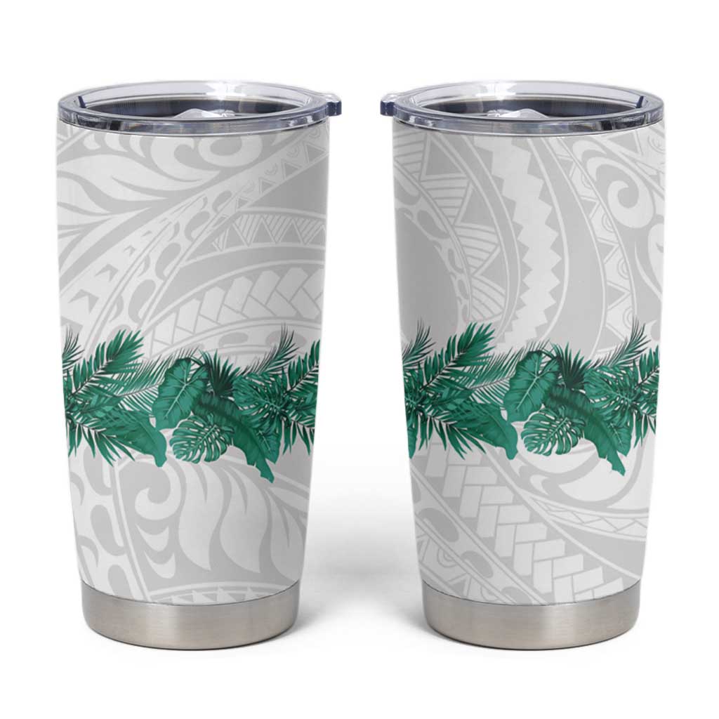 Hawaii Tropical Leaves Tumbler Cup Polynesian Pattern
