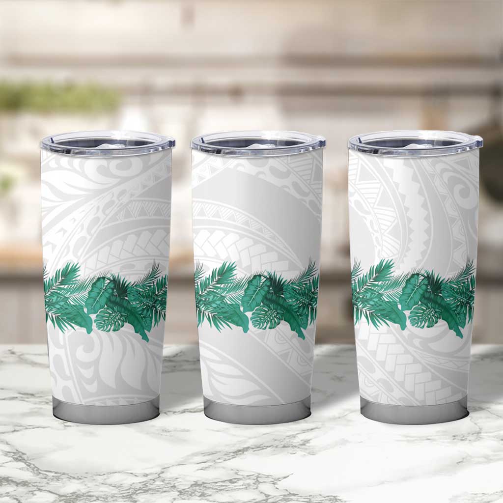 Hawaii Tropical Leaves Tumbler Cup Polynesian Pattern