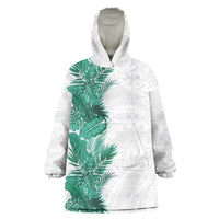 Hawaii Tropical Leaves Wearable Blanket Hoodie Polynesian Pattern