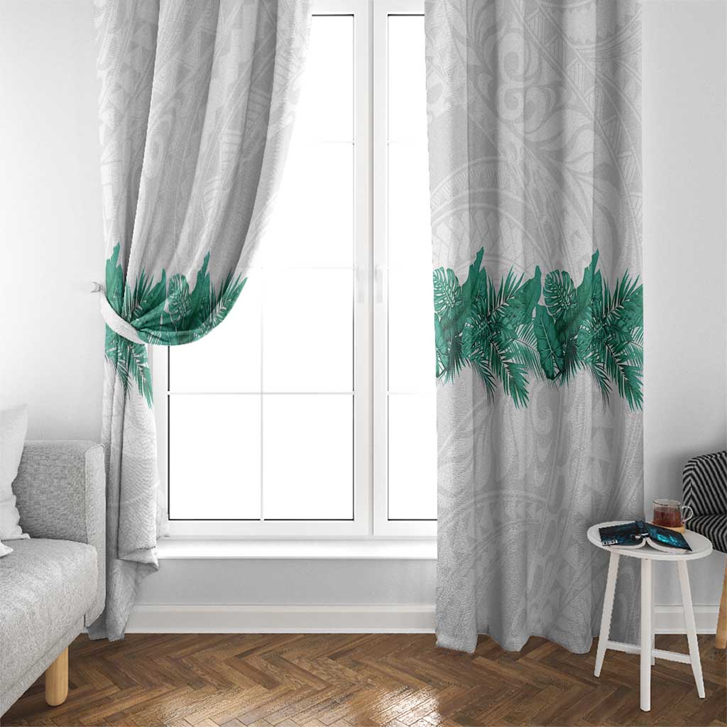 Hawaii Tropical Leaves Window Curtain Polynesian Pattern