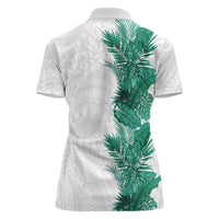 Hawaii Tropical Leaves Women Polo Shirt Polynesian Pattern