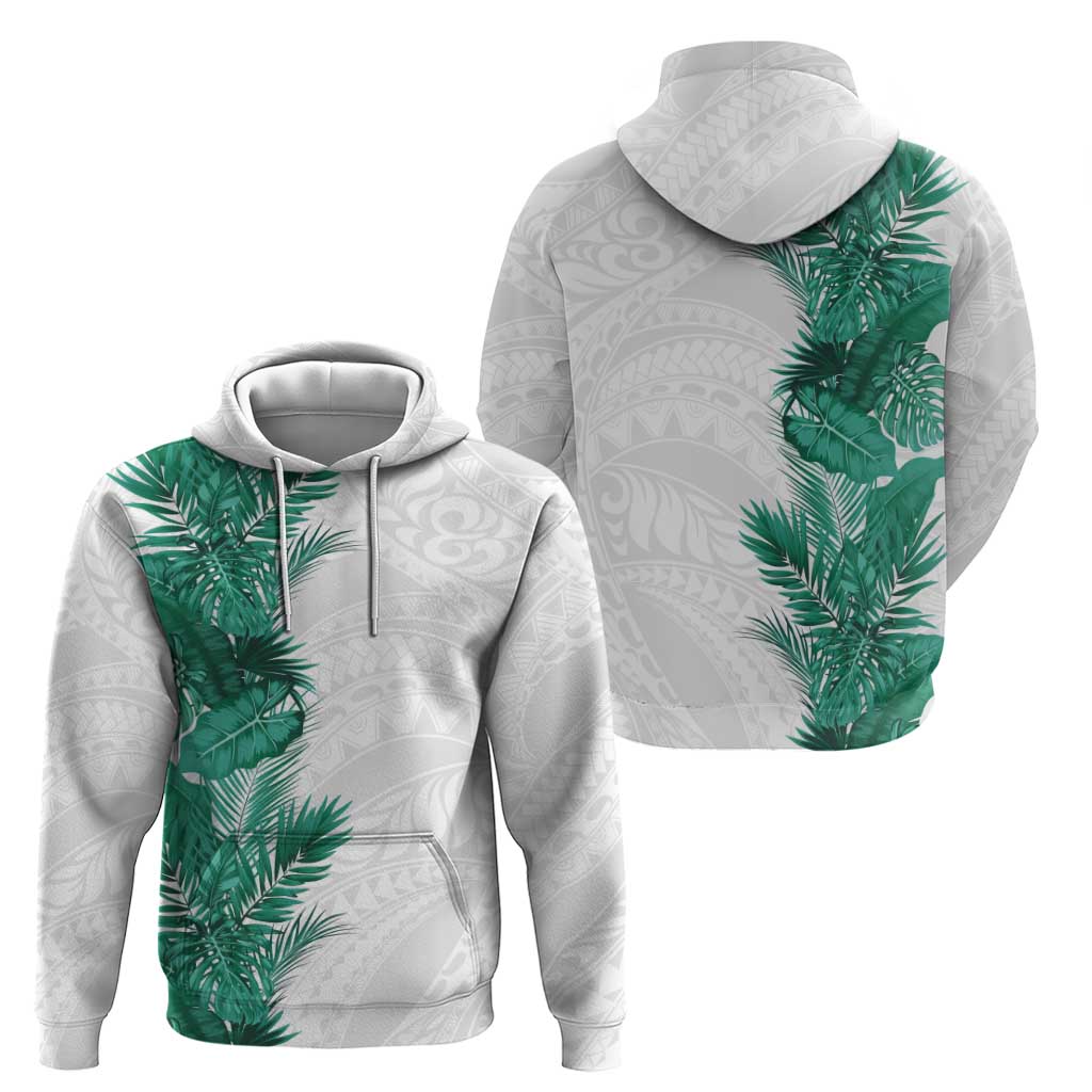 Hawaii Tropical Leaves Zip Hoodie Polynesian Pattern