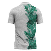 Hawaii Tropical Leaves Zipper Polo Shirt Polynesian Pattern