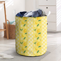 Hawaii Lemon Palaka Laundry Basket Striped Stylized