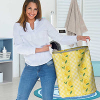 Hawaii Lemon Palaka Laundry Basket Striped Stylized
