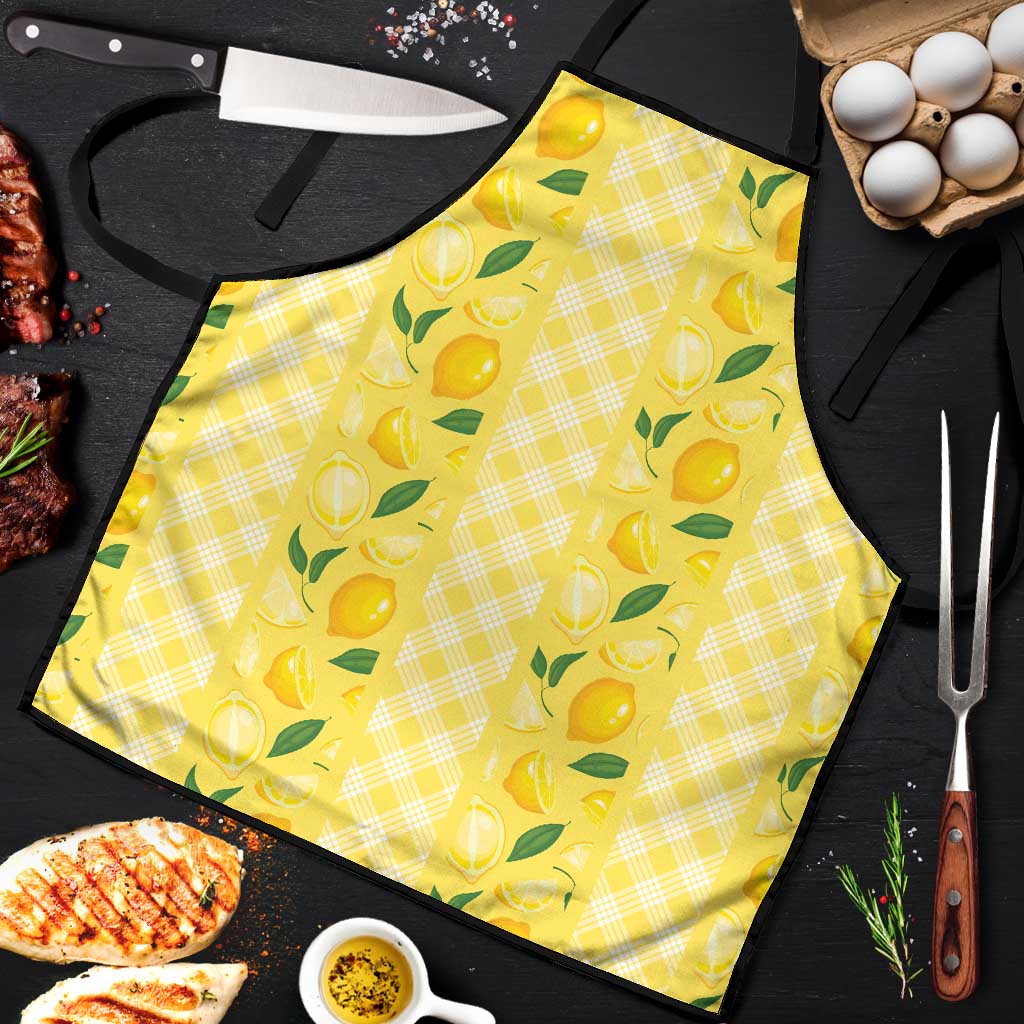 Hawaii Lemon Palaka Apron Striped Stylized