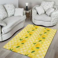 Hawaii Lemon Palaka Area Rug Striped Stylized
