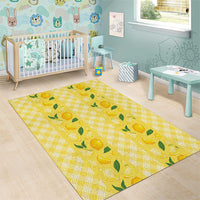 Hawaii Lemon Palaka Area Rug Striped Stylized