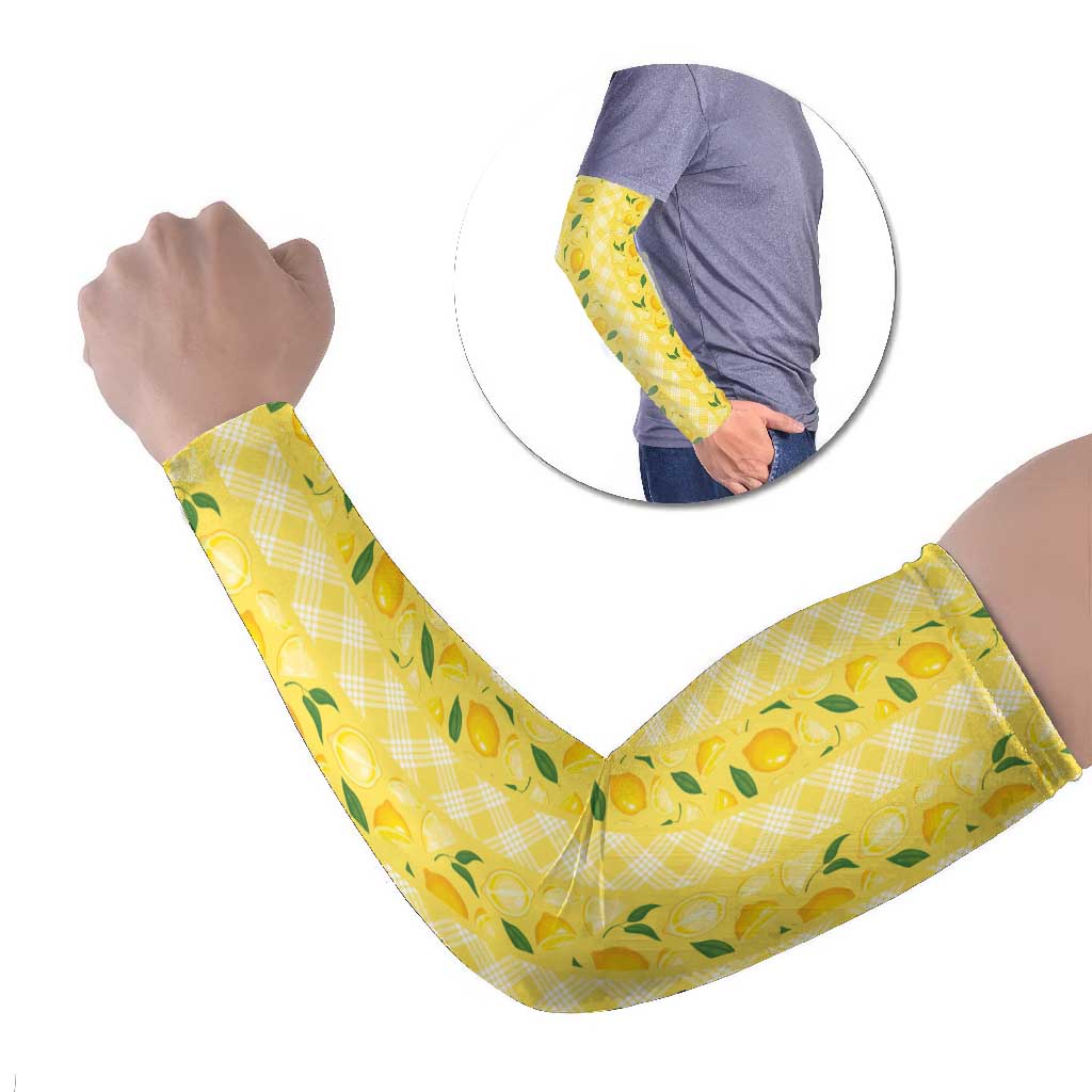 Hawaii Lemon Palaka Arm Sleeves Striped Stylized