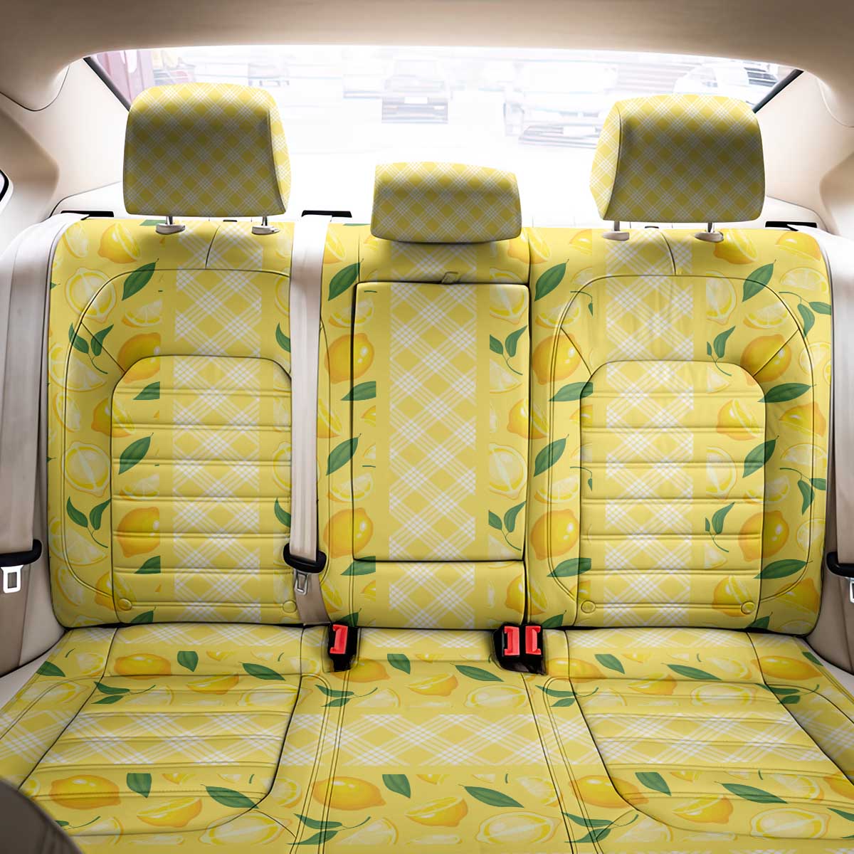 Hawaii Lemon Palaka Back Car Seat Cover Striped Stylized