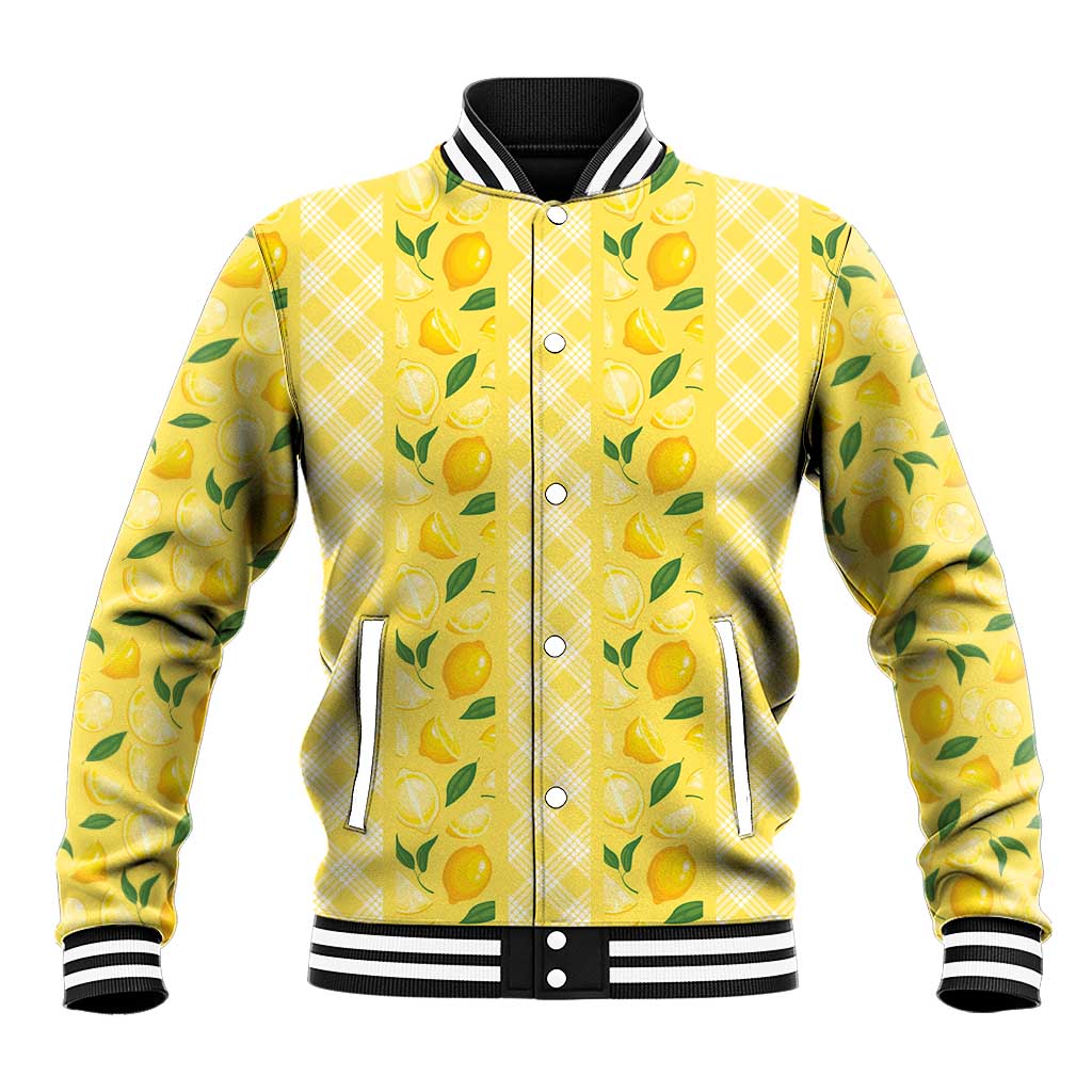 Hawaii Lemon Palaka Baseball Jacket Striped Stylized