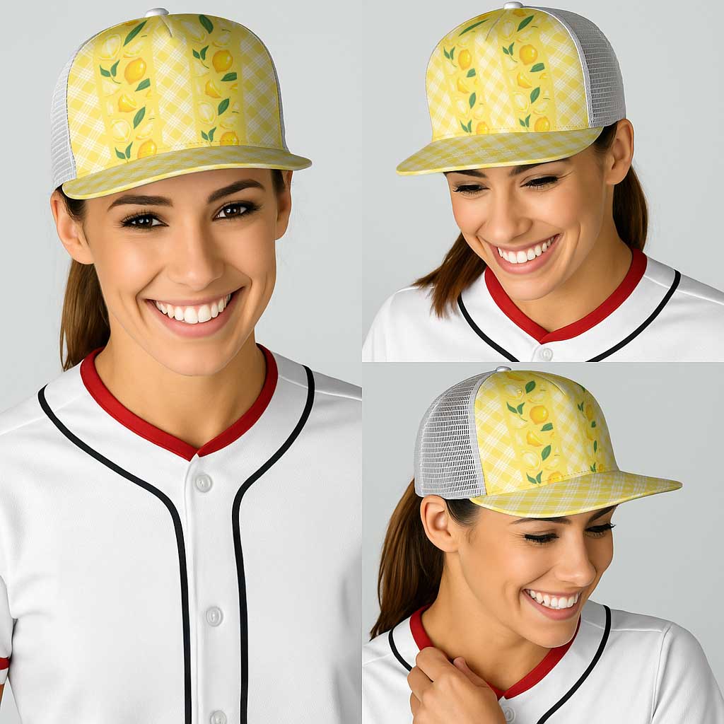 Hawaii Lemon Palaka Baseball Net Cap Striped Stylized