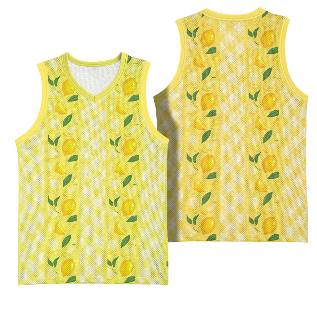 Hawaii Lemon Palaka Basketball Jersey Striped Stylized