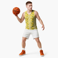 Hawaii Lemon Palaka Basketball Jersey Striped Stylized