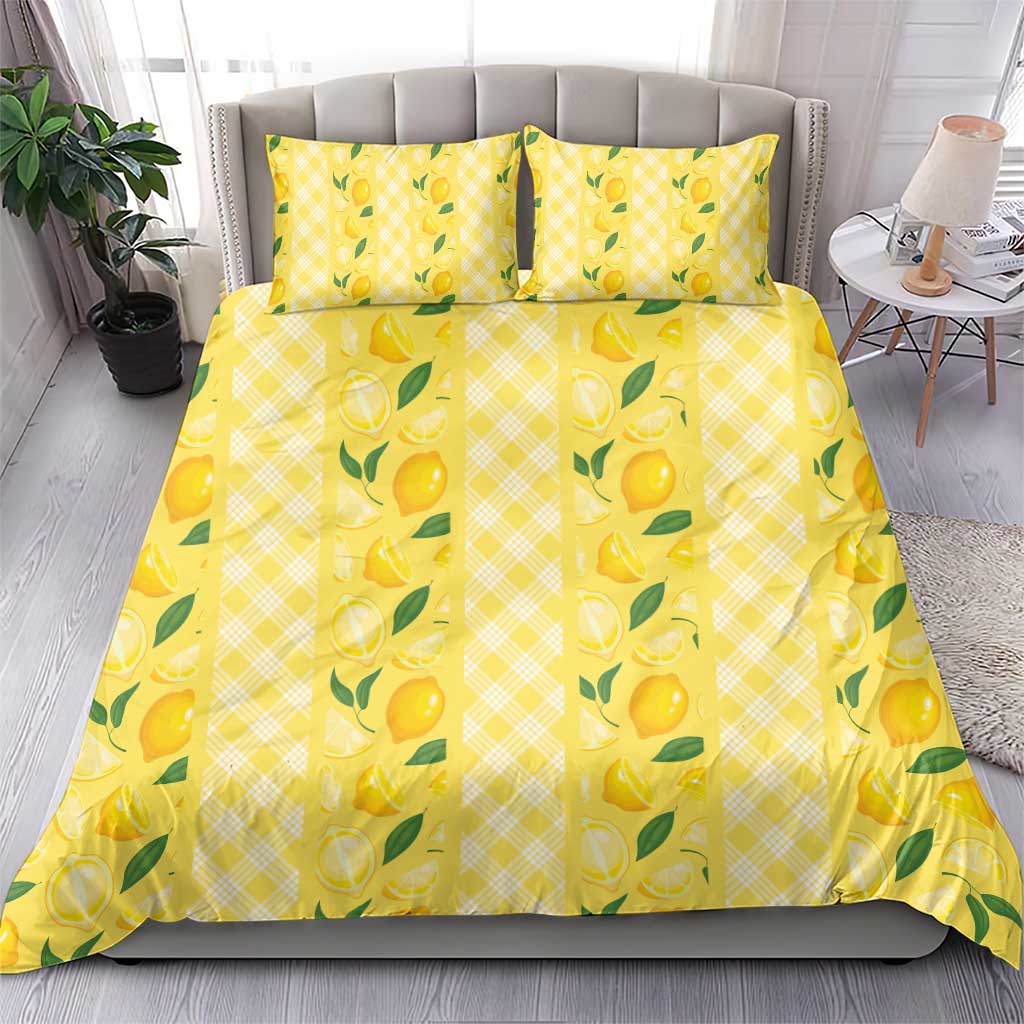 Hawaii Lemon Palaka Bedding Set Striped Stylized
