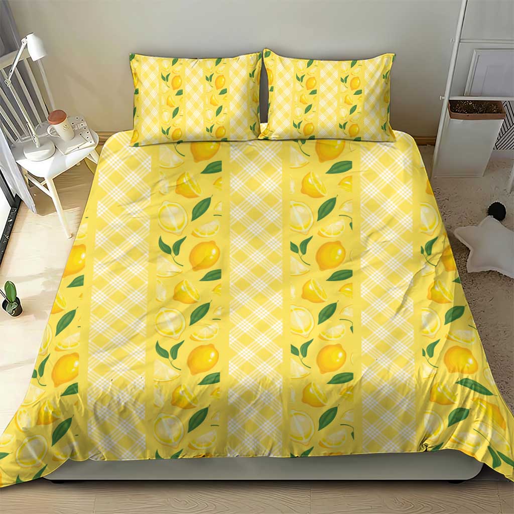 Hawaii Lemon Palaka Bedding Set Striped Stylized