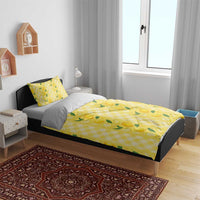 Hawaii Lemon Palaka Bedding Set Striped Stylized