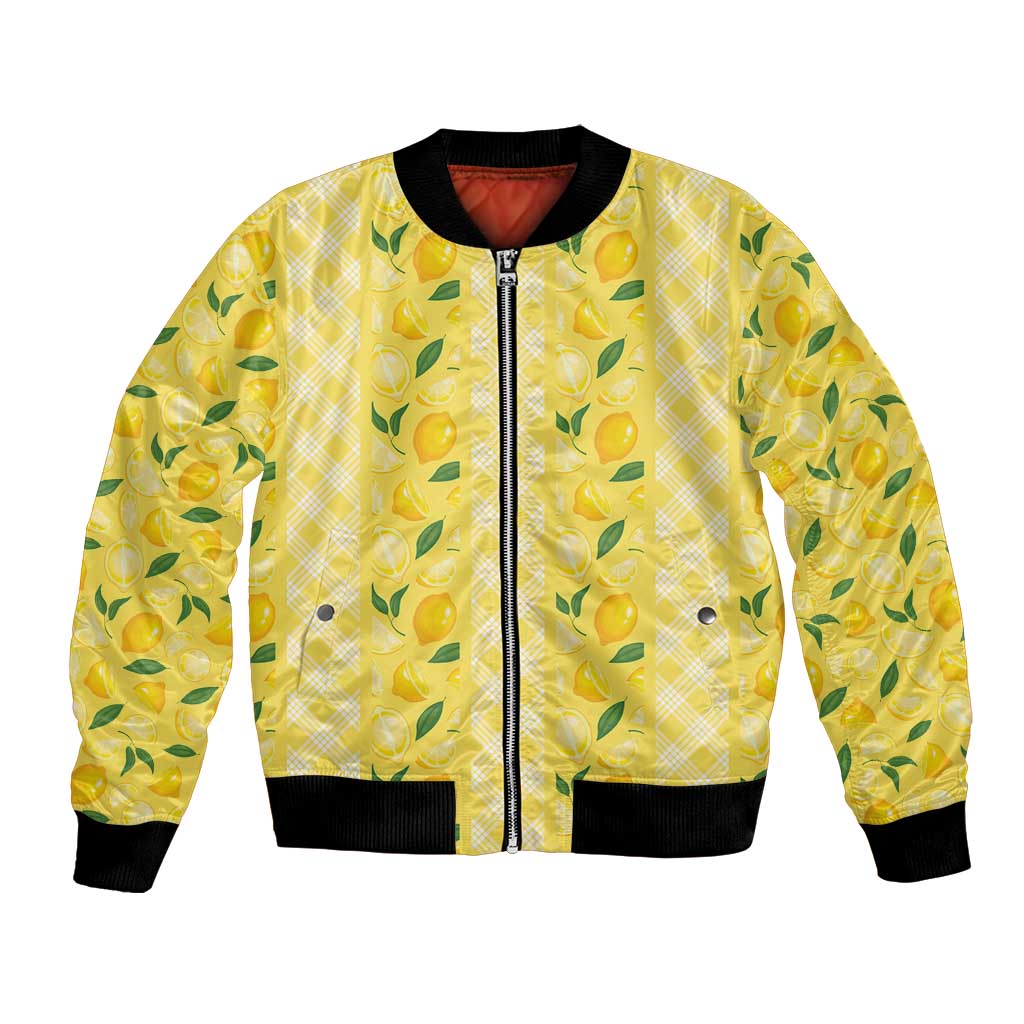 Hawaii Lemon Palaka Bomber Jacket Striped Stylized