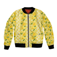 Hawaii Lemon Palaka Bomber Jacket Striped Stylized