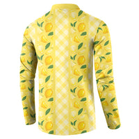 Hawaii Lemon Palaka Button Sweatshirt Striped Stylized