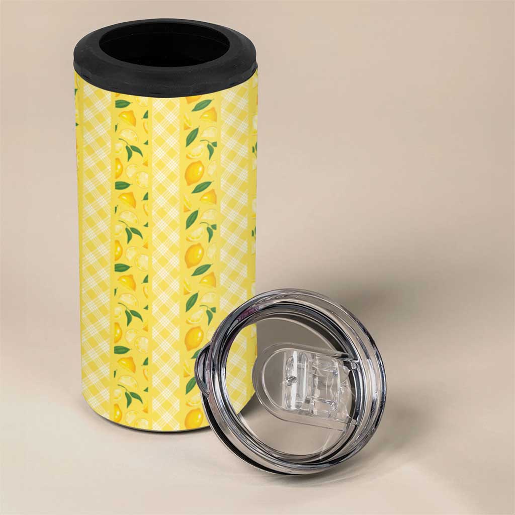 Hawaii Lemon Palaka 4 in 1 Can Cooler Tumbler Striped Stylized