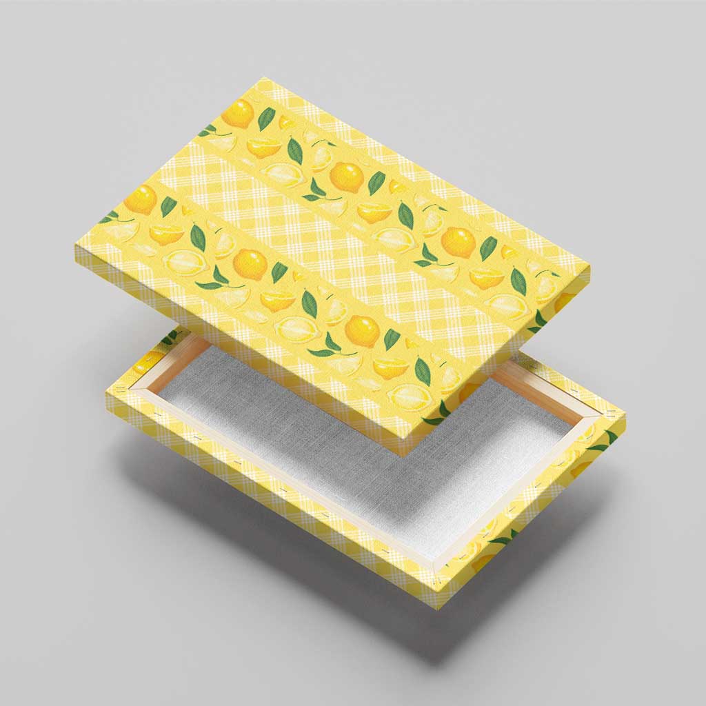 Hawaii Lemon Palaka Canvas Wall Art Striped Stylized