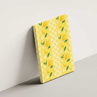 Hawaii Lemon Palaka Canvas Wall Art Striped Stylized